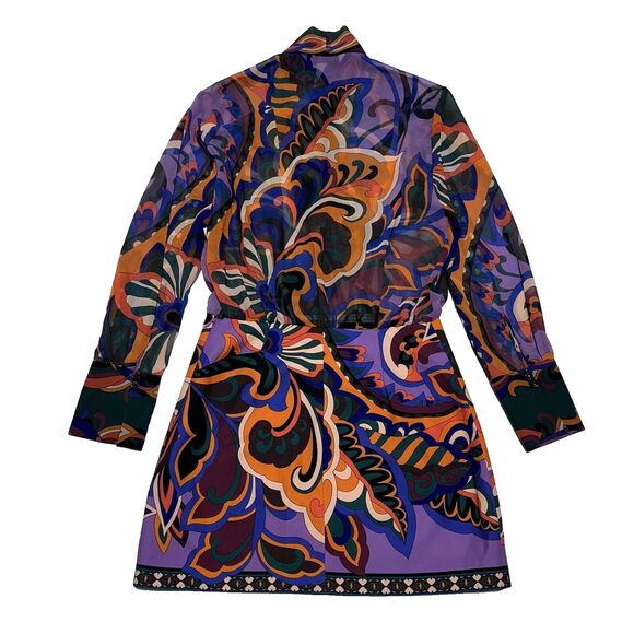 Zara Pucci Mini Dress Neck Tie Multi Color Printed Size S NWOT - Picture 6 of 16